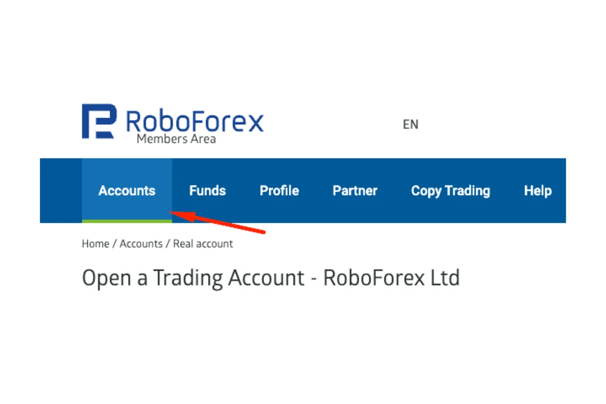 Gambar langkah 1 - Panduan Membuka & Memilih Akun Trading di Bawah IB/Partner Pro (Akun Sudah di Bawah IB/Partner Pro)