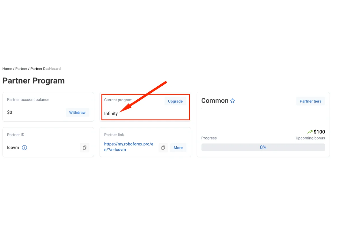 Gambar langkah 4 - Cara Cek Jenis Program Partner di RoboForex