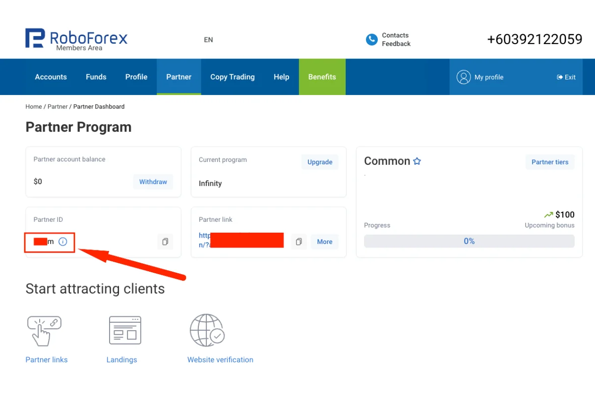Gambar langkah 4 - Panduan Cara Cek Partner ID di RoboForex